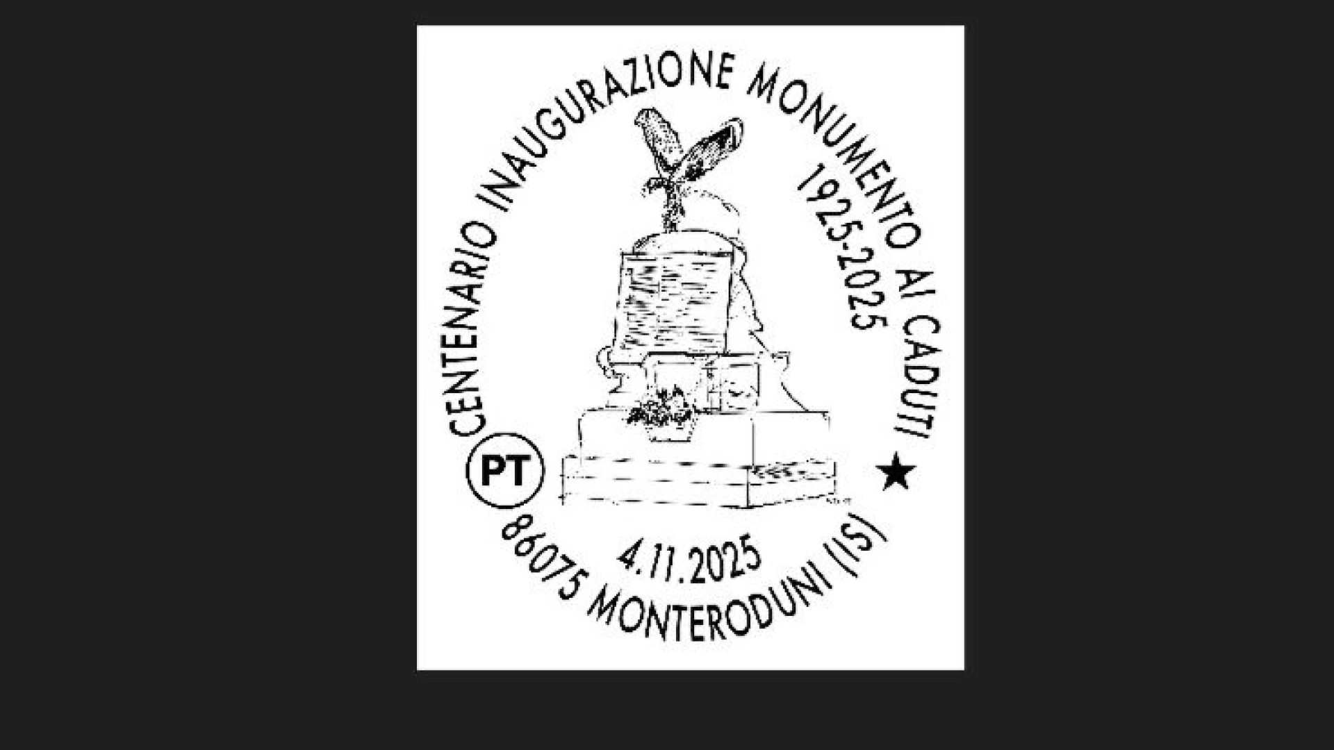 Poste Italiane: Monteroduni, annullo filatelico per il centenario del Monumento ai caduti.
